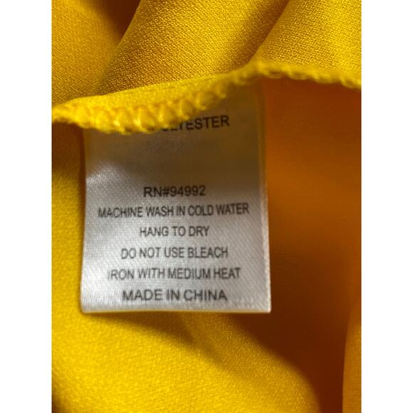 New Patrizia Luca Milano Women's OS Yellow V Neck Dropped Shoulder Sweater Top - Picture 5 of 5